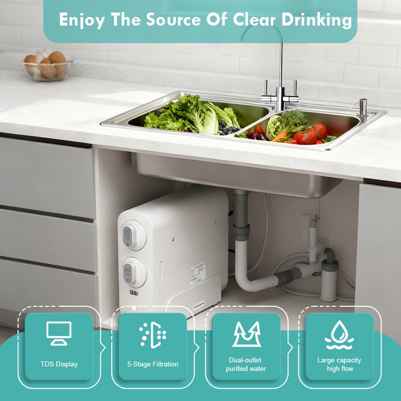 A9-800 800G Under Sink Reverse Osmosis System Water Filter Purifier - Image 2