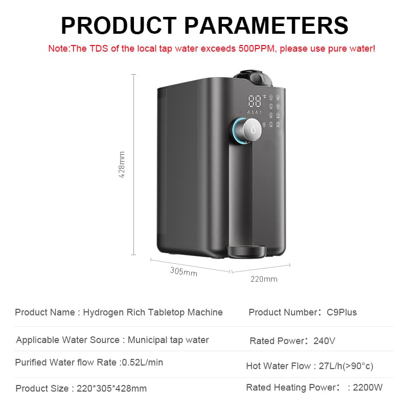 C9pro Electric Smart Hydrogen Rich RO Desktop Water Dispenser For Home - Image 6