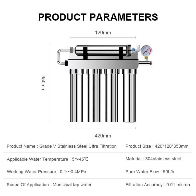 U6 Stainless Steel 5 Stages Tankless Water Filtration System Purifier - Image 7