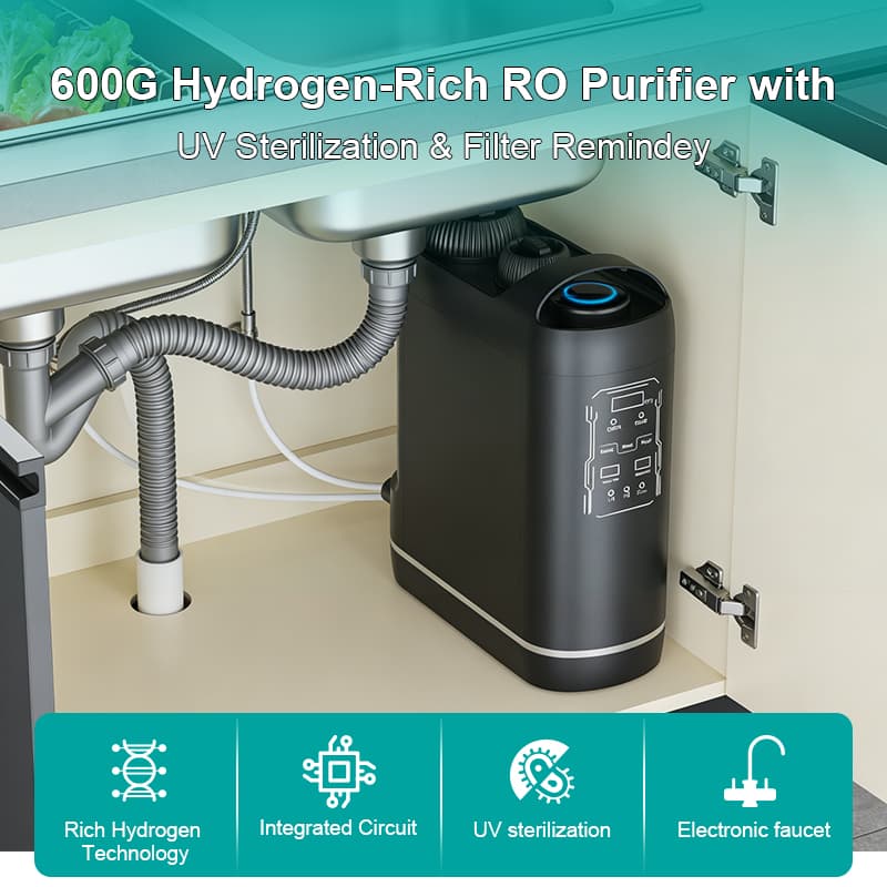 A10 600/800G Hydrogen Under Sink Alkaline RO System Water Purifier - Image 3