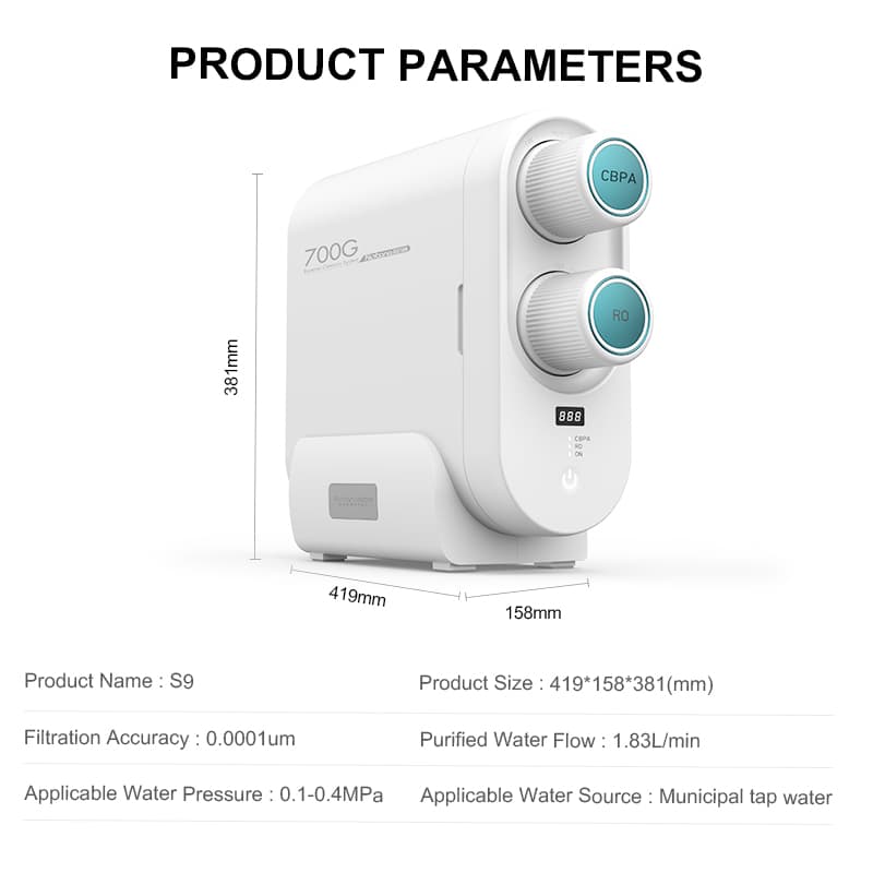 S9 700GPD Smart Tankless Under Sink RO System Water Purifier - Image 6